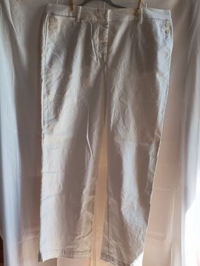 Talbots White Women's Pants with Branded Waist Label